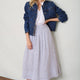 DB X Wyse Linen Skirt - Ivory/Blue Stripe