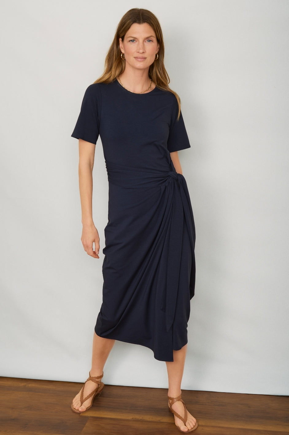 DB X Wyse Jersey Wrap Dress - Midnight