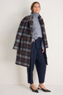 DB x Wyse Cocoon Coat - Brown/Blue Check
