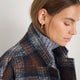 DB x Wyse Cocoon Coat - Brown/Blue Check