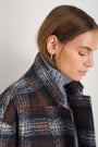 DB x Wyse Cocoon Coat - Brown/Blue Check