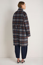 DB x Wyse Cocoon Coat - Brown/Blue Check