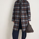 DB x Wyse Cocoon Coat - Brown/Blue Check