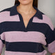DB X Wyse Stripe Polo Jumper - Mauve/Midnight