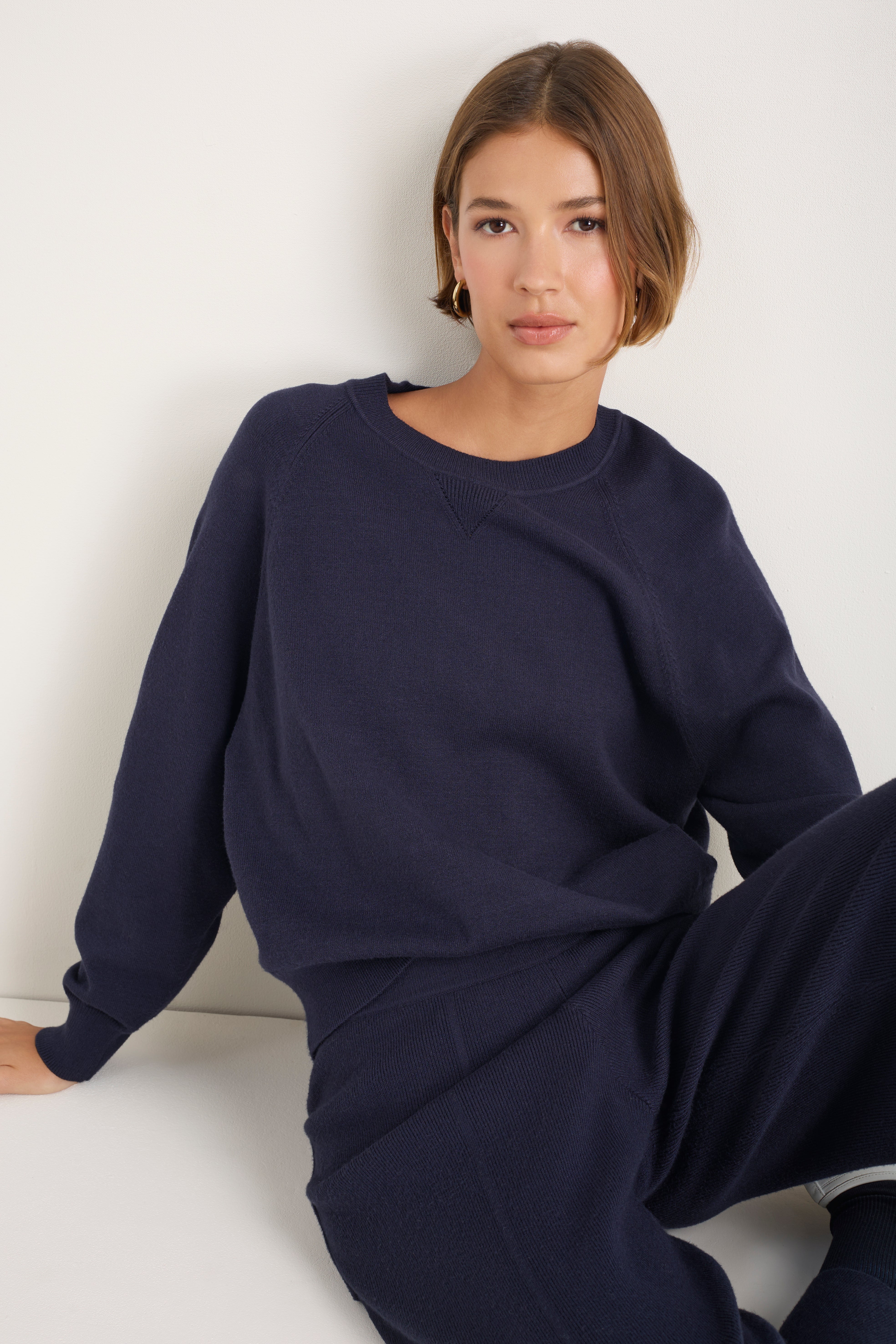 Daphne Knitted Travel Sweat - Midnight