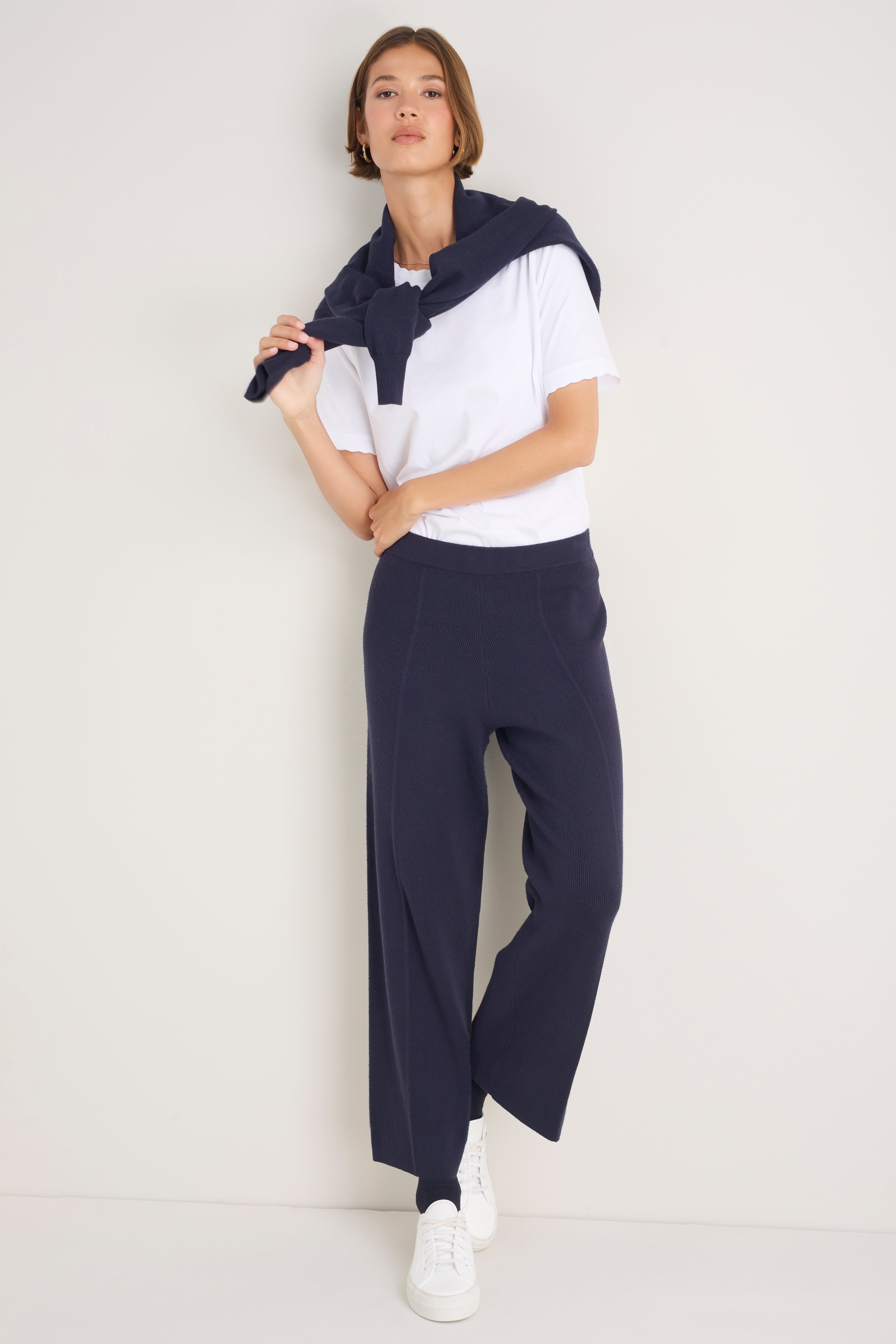Daphne Knitted Travel Trouser - Midnight