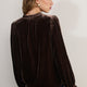 Daphne Silk Velvet Blouse - Chocolate