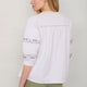 Deandra Embroidered Blouse - Green Stripe