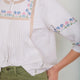 Deandra Embroidered Blouse - Green Stripe