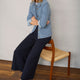 Delphine Cropped Pull On Trouser - Midnight