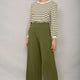 Delphine Cropped Pull On Trouser - Sage Green