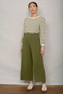 Delphine Cropped Pull On Trouser - Sage Green