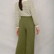 Delphine Cropped Pull On Trouser - Sage Green