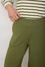 Delphine Cropped Pull On Trouser - Sage Green
