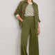 Delphine Cropped Pull On Trouser - Sage Green