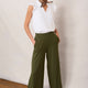 Delphine Pull On Trouser - Moss Green