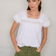 Delphine Square Neck Top - White