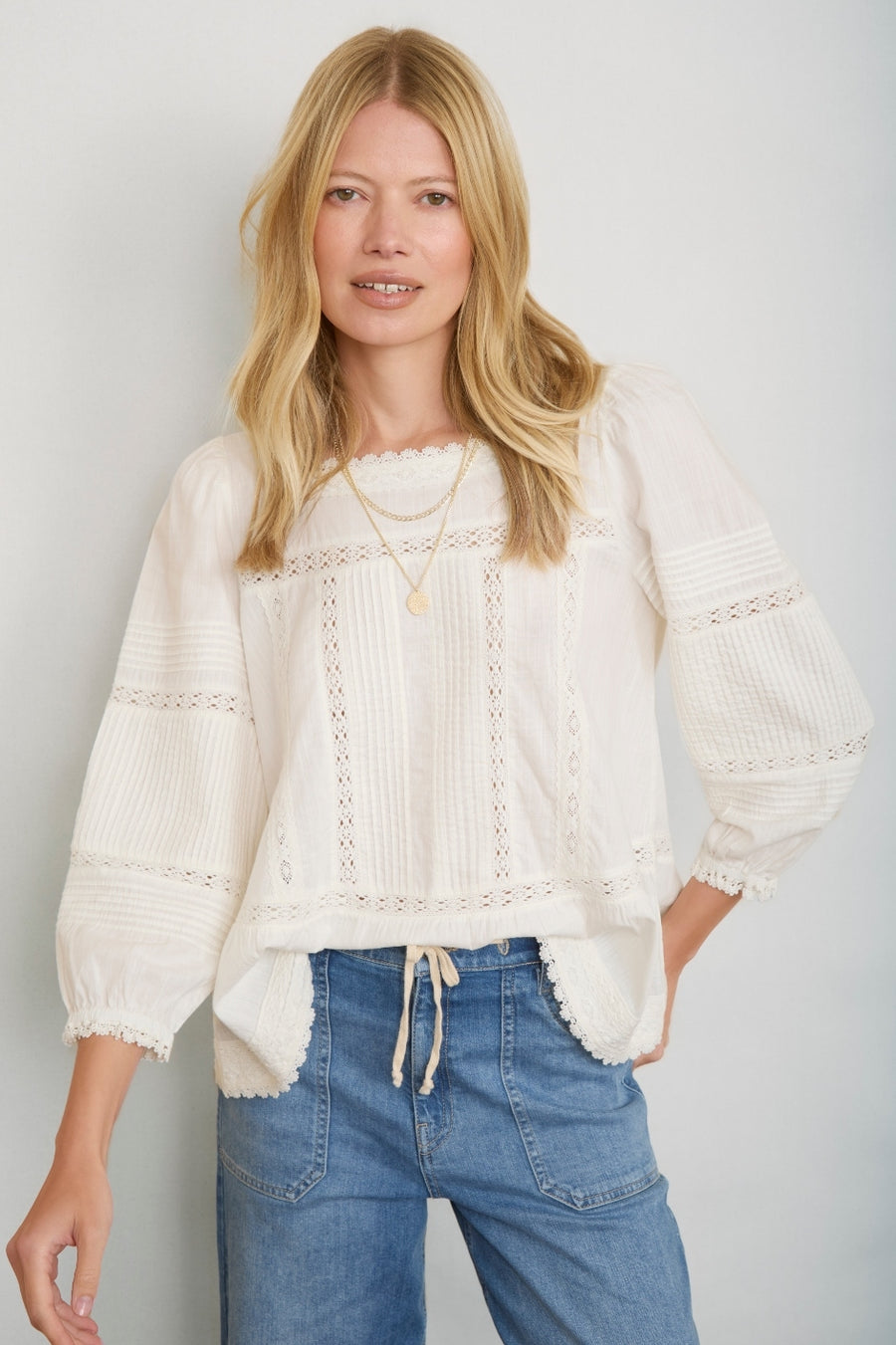 Diandra Square Neck Top - Ivory