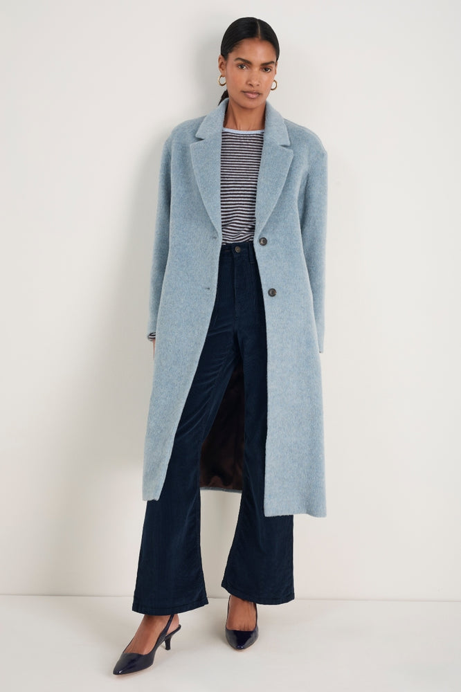 Dylan Drawn Cloth Coat - Blue