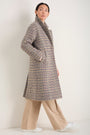 Dylan Wool Blend Coat - Sand/Brown Check