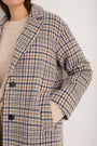 Dylan Wool Blend Coat - Sand/Brown Check