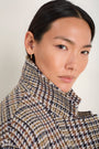 Dylan Wool Blend Coat - Sand/Brown Check