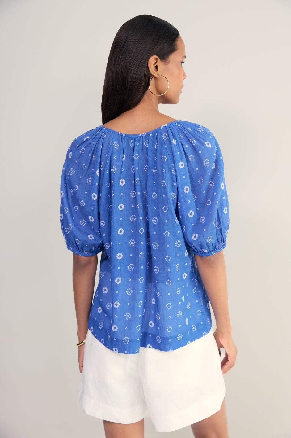 Edie Blouse - Soft Cobalt Shibori