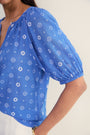 Edie Blouse - Soft Cobalt Shibori