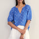 Edie Blouse - Soft Cobalt Shibori