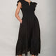 Edith Jersey Woven Mix Dress - Black