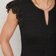 Edith Jersey Woven Mix Dress - Black