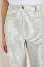 Eliana Trouser - Sage Green/Ivory Stripe