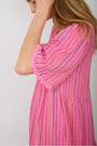 Elise Stripe Shimmer Dress - Sorbet Pink Multi Stripe