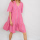 Elise Stripe Shimmer Dress - Sorbet Pink Multi Stripe