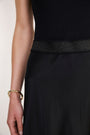 Ella Silk Lace Trim Skirt - Black