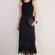 Ella Silk Lace Trim Skirt - Black