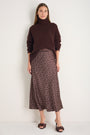 Ella Silk Skirt - Cocoa Spot