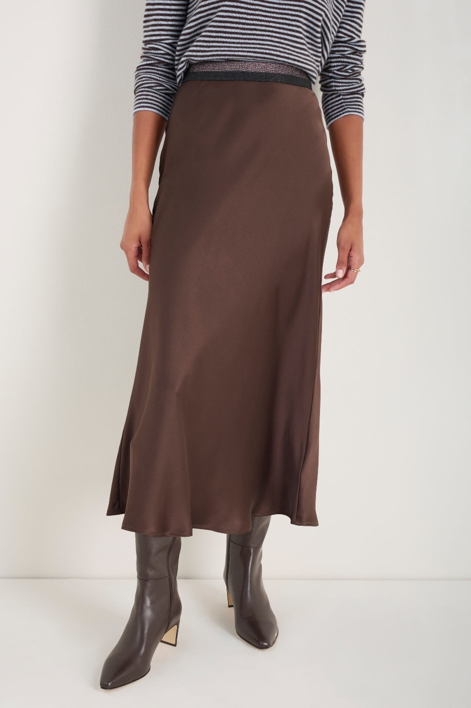 Ella Silk Skirt - Cocoa
