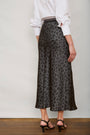 Ella Silk Skirt - Grey Leopard