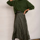 Ella Silk Skirt - Khaki Leopard