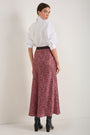 Ella Silk Skirt - Merlot/Dusty Rose Flower Head