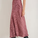Ella Silk Skirt - Merlot/Dusty Rose Flower Head