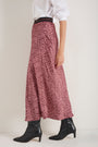 Ella Silk Skirt - Merlot/Dusty Rose Flower Head