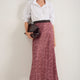 Ella Silk Skirt - Merlot/Dusty Rose Flower Head