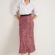 Ella Silk Skirt - Merlot/Dusty Rose Flower Head
