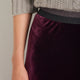 Ella Silk Velvet Skirt - Deep Fig