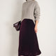 Ella Silk Velvet Skirt - Deep Fig