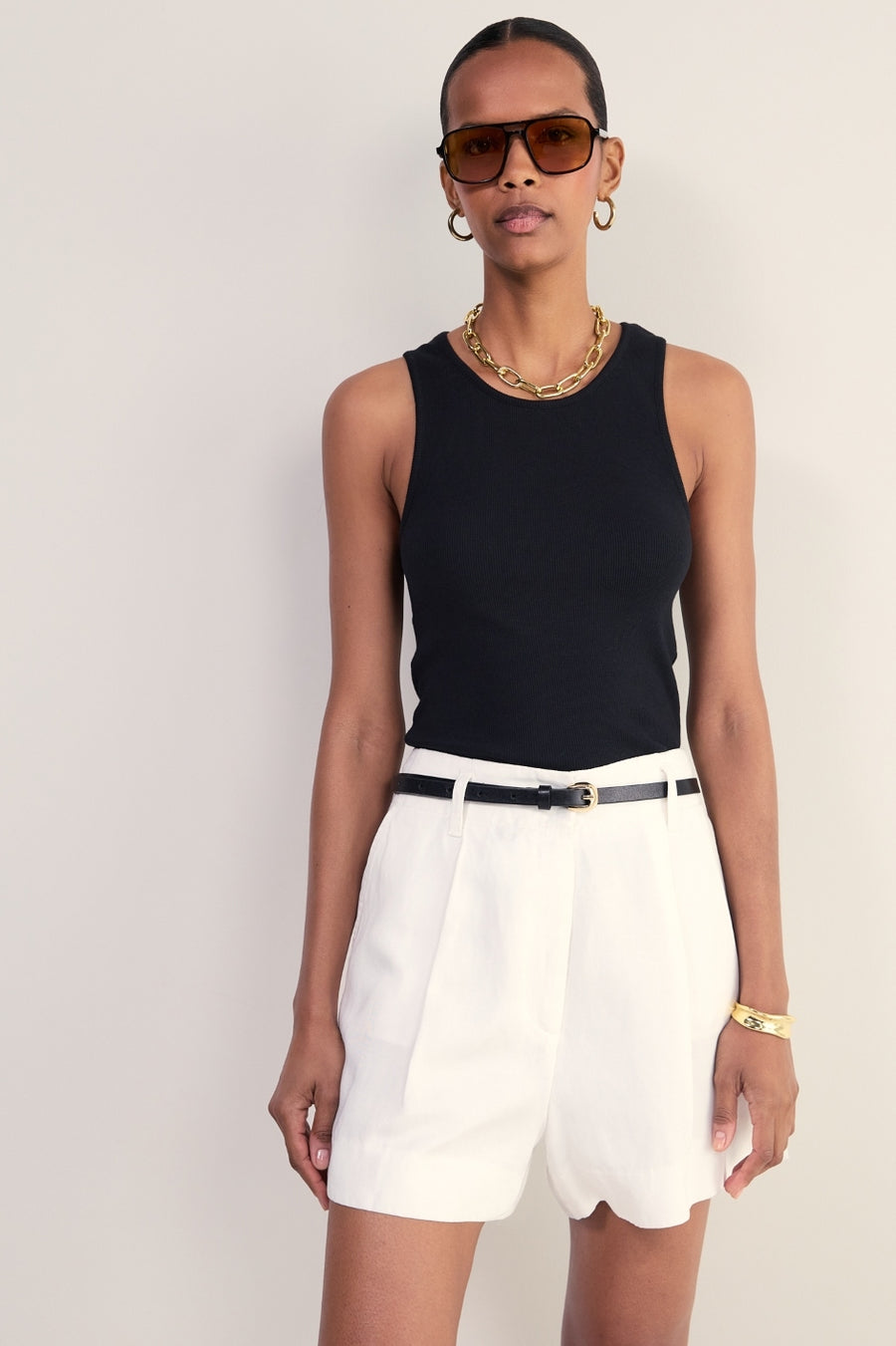 Elle Ribbed Vest - Black