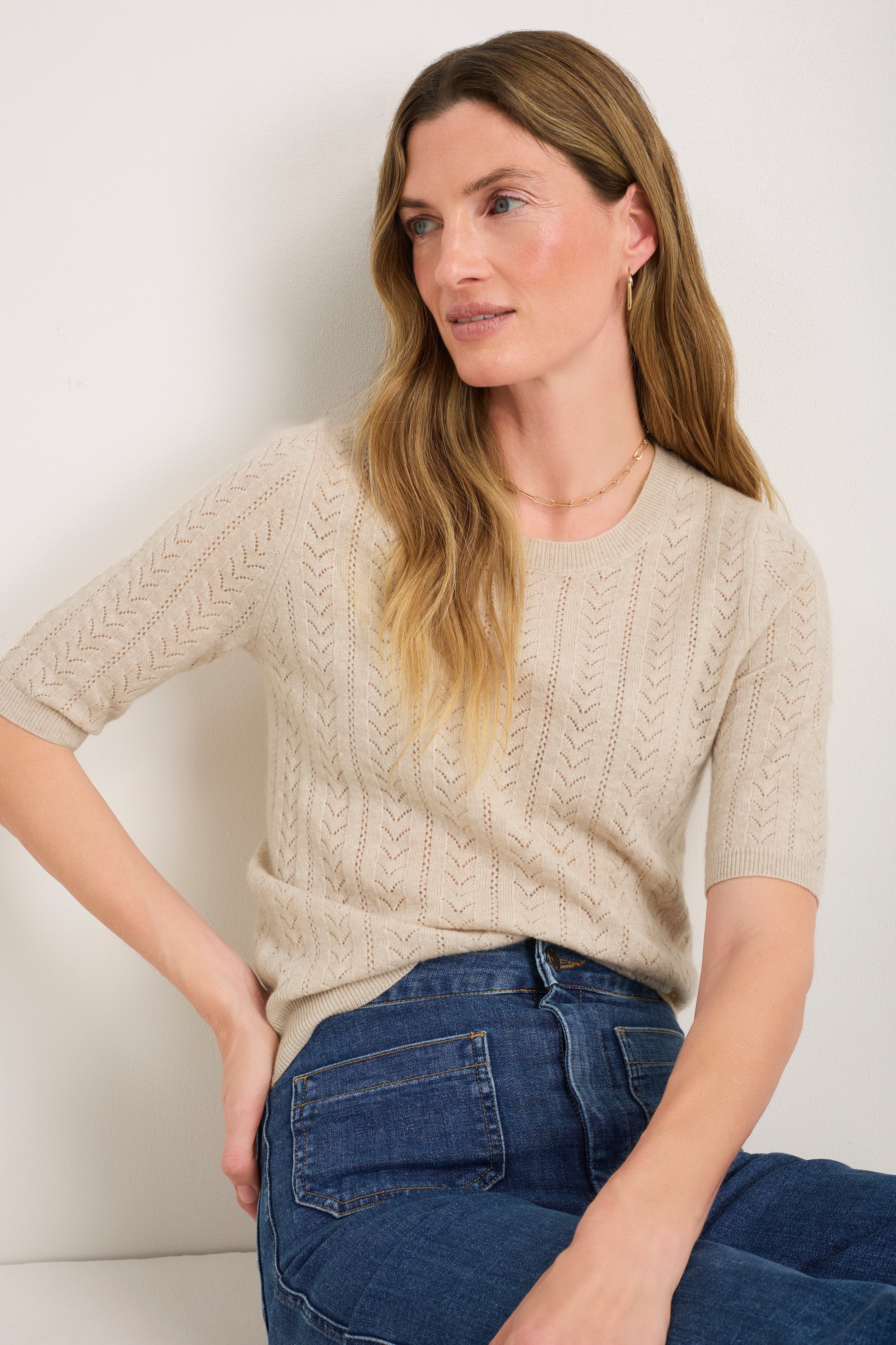 Elodie Knit Top - Parchment