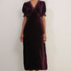 Elodie Silk Velvet Dress - Plum